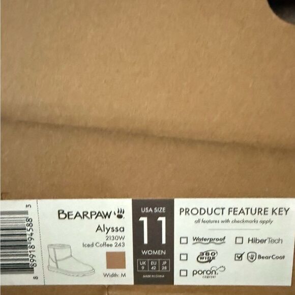 Bearpaw Tan Suede Ankle Boots Alyssa Iced Coffee Ankle Boots Suede Upper Size 11 - Picture 15 of 15